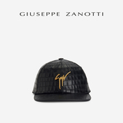 giuseppezanottigz男士黑色经典鳄鱼纹，印花棒球帽