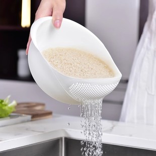 创意厨房米器洗米筛家用米盆塑料沥水篮神器，洗菜篮大小多功