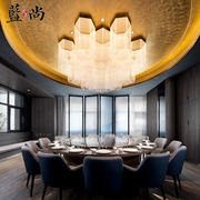 新中式实木餐桌椅组合现代简约酒店，电动大圆桌会所包厢家具定制