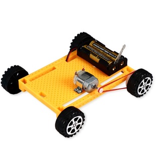 创意塑料电动皮带传动四驱车科技小制作拼装材料包儿童科普玩具