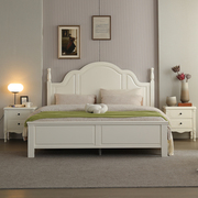 欧式床双人床公主床白色床田园小美式实木床1.8米1.5轻奢现代简约