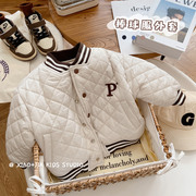 一件过冬~韩版儿童秋冬季保暖夹棉加绒加厚棒球外套男童冬装上衣