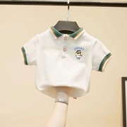 儿童t恤男童polo衫短袖中小童白色恤POLO翻领套头男女童夏装薄