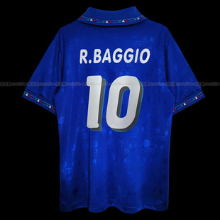 1994意大利球衣复古94世界杯，主场10号巴乔足球服短袖，定制队服男