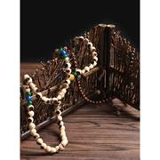 古典佛珠实木手串架拍摄摆件珠宝玉器展示道具复古文玩首饰架底座