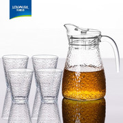 锤纹冷水壶玻璃杯套装凉水壶，大容量耐高温玻璃泡茶壶冷泡家用水杯
