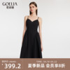 歌莉娅吊带连衣裙女夏季气质，性感法式小黑裙，礼服裙1c4c4k470