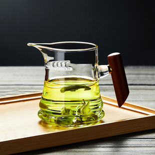 月牙玻璃公道杯加厚耐热茶，漏一体日式过滤绿茶杯，泡茶壶分茶器茶具