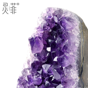 天然紫晶洞紫晶簇，摆件一物一图聚宝盆紫色水晶，消磁原石家用办