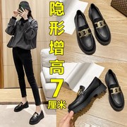 GG。JIEFANSI香港内增高单鞋女2024年春季厚底乐福鞋英伦风小