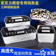蜗牛饲养盒亚克力爬宠蜥蜴蜘蛛变色龙箱塑料乌龟缸盒子透明带盖子