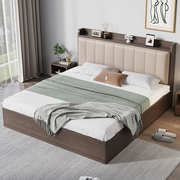 床实木床现代简约1.5米双人床主卧家用1.8储物床出租屋用单人床架
