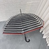 外贸出口原单透明雨伞小清新条纹红色海军风，自动开伞塑料雨伞成人