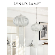 Lynn's立意 法式轻奢水母吊灯 餐厅吧台水晶床头设计师浪漫卧室灯