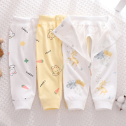 新生婴儿儿裤子开档纯棉，a类0-3-6个月女宝宝，秋裤婴儿开裆裤子全棉