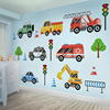 3d立体卡通汽车儿童房床头创意墙贴纸幼儿园教室布置交通工具贴画