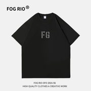 FOG RIO重磅原创设计2024潮牌纯棉重磅情侣短袖T恤男女纯棉t