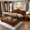 定制欧式实木床18米橡木主卧婚床2米仿古雕花15m床美式高箱储物大