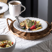 盘子家用2023欧式复古餐具餐盘，碟子套装个性创意西餐圆盘菜碟