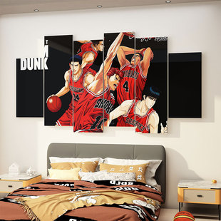 灌篮高手墙贴纸床头装饰画篮球主题海报男生卧室墙面房间布置宿舍