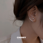 一款两戴后挂式锆石耳环，女2024年独特小众耳钉，气质高级感耳饰