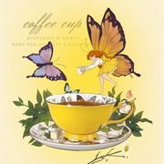 英式骨瓷咖啡杯家用欧式下午茶具高档精致蝴蝶杯子杯红茶杯礼盒装