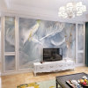 电视背景墙纸壁画2023年欧式3d客厅流行壁布卧室羽毛墙布壁纸