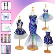 儿童设计师服装diy手工娃娃衣服材料，包创意(包创意，)益智女孩生日礼物玩具