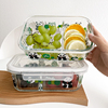 玻璃保鲜盒可微波炉专用加热饭盒耐热玻璃碗密封上班族卡通便当盒