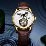 品牌手表男全自动机械表，皮带商务瑞士陀飞轮真皮夜光国产腕表