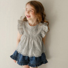 韩版女童短袖T恤蕾丝衬衫洋气夏季公主风飞袖娃娃衫宝宝甜美上衣
