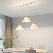 北欧简约创意灯具日式极简原木三头餐桌，饭厅吧台餐厅吊灯现代灯饰