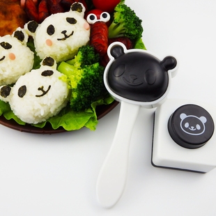 diy熊猫饭团模具套装笑脸海苔，夹紫菜压花器儿童米饭磨具便当工具