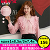 娃娃领长袖衬衫妖精的口袋粉色法式蕾丝雪纺衫女2023秋小衫