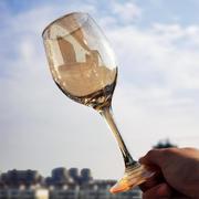 彩色玻璃红酒杯 高脚杯葡萄酒杯欧式玻璃红酒酒具大容量