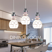 现代简约餐厅灯时尚LED餐吊玻璃灯卧室饭厅创意吧台灯具个性吊灯