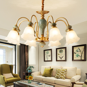 美式吊灯创意个性简约现代大气陶瓷欧式复古餐厅卧室书房客厅吊灯