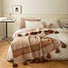 流苏针织盖毯办公搭毯午休毯现代欧式紫色典雅沙发卧室床毯毛线毯