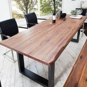 实木会议桌简约现代办公桌，loft洽谈桌工作台，原木大板桌长条会议台