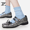 春夏开叉设计美式复古袜子女ins文艺慵懒感组合装个性堆堆小腿袜