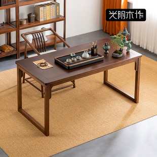 实木新中式阳台茶桌椅组合家用小茶台办公室茶几小户型泡茶桌禅意
