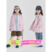 OLAMIMI定制 2023春女童亲子翻领工装风口袋宽松休闲夹克上衣外套