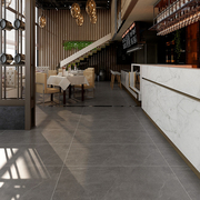 轻奢微水泥地砖仿古瓷砖600x1200哑光服装店防滑深灰色素色地板砖