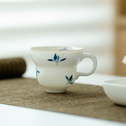 拓土纯手绘蝴蝶兰花葫芦茶杯，带把家用创意，陶瓷水杯咖啡杯子不烫手