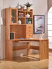 实木转角书桌书柜一体家用组合学生柏木儿童转角弧形电脑桌带书架