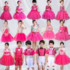 六一儿童合唱演出服玫红色，女童蓬蓬纱裙公主，裙幼儿园舞蹈服表演服