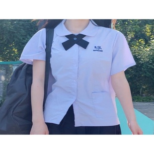 泰国校服女生学院风班服jk制服泰式短袖衬衫，高中毕业学生套装夏季