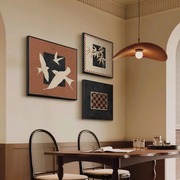 美拉德餐厅饭厅装饰画中古风客厅，卧室房间挂画法式复古小众墙壁画