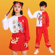 儿童中国风拉拉队啦啦操服装，表演服学生，幼儿园运动会开幕方阵班服