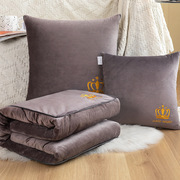 沙发靠垫加厚两用折叠珊瑚绒毯，办公午休汽车空调抱枕被子加大机洗